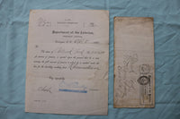 1884 DEPARTMENT OF THE INTERIOR LETTER AND ENVELOPE - K 2488