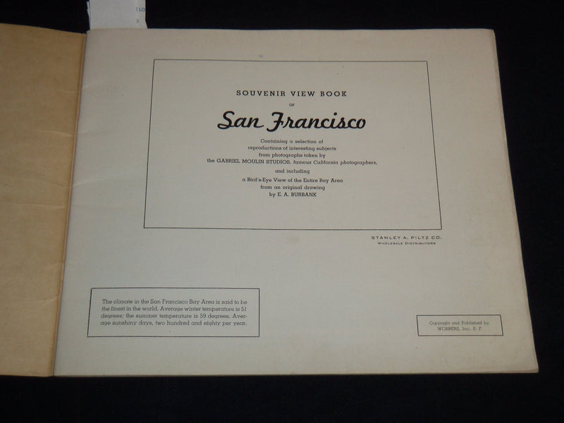 1940'S VIEWS OF SAN FRANCISCO SOUVENIR VIEW BOOK - GREAT PHOTOS - J 8900