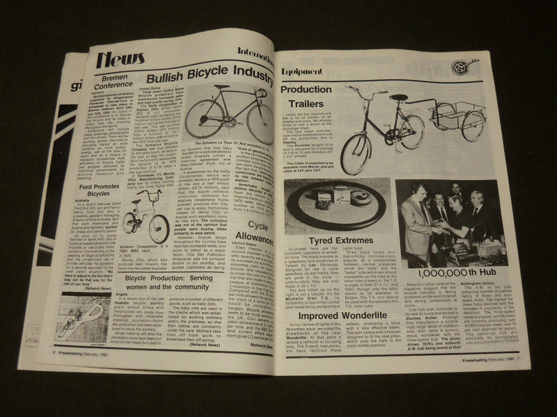 1980 FREEWHEELING UK CYCLISTS MAGAZINES LOT OF 6 ISSUES - O 3253