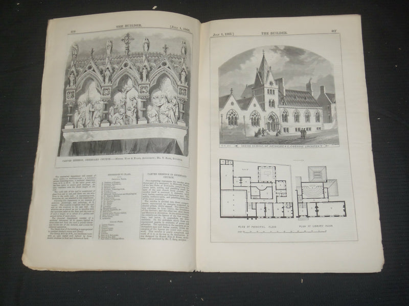 1865 JULY 1 THE BUILDER ARCHITECT MAGAZINE - ILLUSTRATIONS - ST 415U