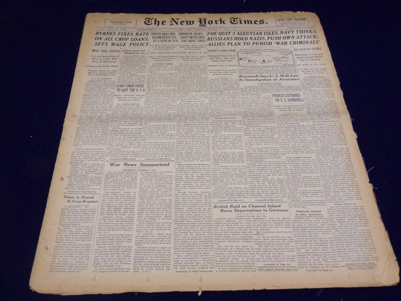 1942 OCTOBER 8 NEW YORK TIMES - RUSSIANS HOLD NAZIS PUSH OWN ATTACK - NT 992