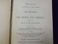 1901 37TH ANNUAL REPORT OF THE BOSTON CITY HOSPITAL BOOK MASSACHUSETTS - KD 727C