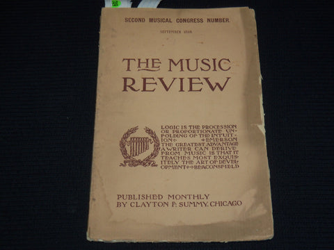 1893 SEPTEMBER THE MUSIC REVIEW MAGAZINE - 2ND MUSICAL CONGRESS NUMBER - K 534