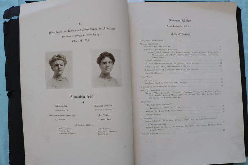 1910 & 1915 PANDAISIA - KENTUCKY HOME SCHOOL YEARBOOKS - LOT OF 2 - K 3310