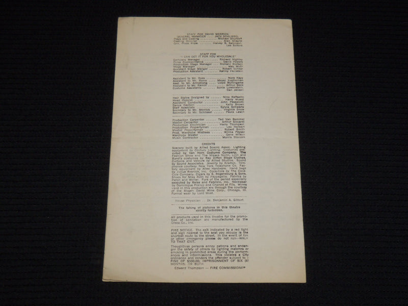 1962 MAY 27 I CAN GET IT FOR YOU WHOLESALE BOOK - BARBRA STEISAND - GOULD- K 551