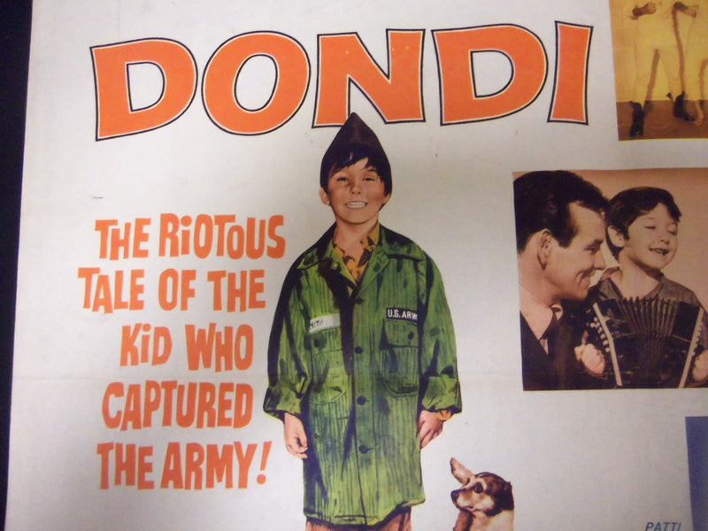1961 DONDI ORIGINAL MOVIE POSTER -DAVID JANSSEN - PATTI PAGE - DAVID KORY- P 240