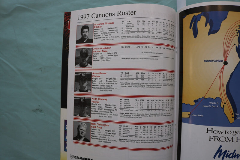 1997 CANNONS COURIER BASEBALL YEARBOOK - K 3403
