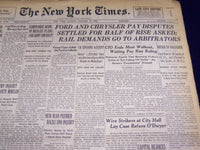 1946 JANUARY 27 NEW YORK TIMES - FORD & CHRYSLER PAY DISPUTES SETTLED - NT 854