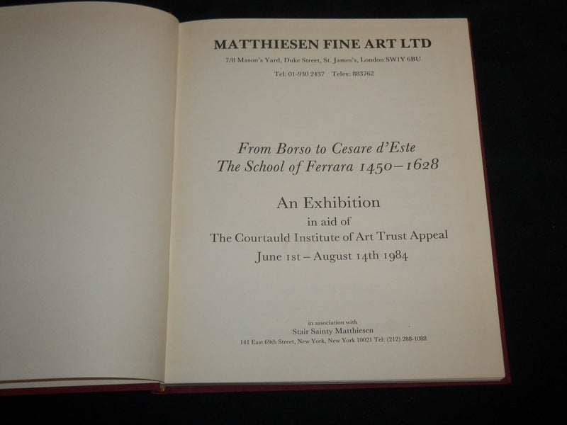 1984 MATTHIESEN FINE ART HARDCOVER BOOK - BORSO EXHIBITION - R 707I