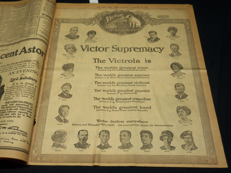 1916 NOVEMBER 28 NEW YORK TIMES NEWSPAPER- VILLA REPORTED IN CHIHUAHUA - NT 7718
