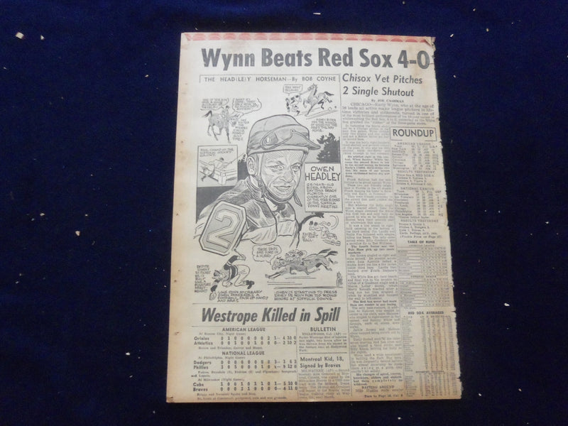 1958 JUNE 20 BOSTON RECORD AMERICAN NEWSPAPER-HUNT BLONDE BRINK SLAYING-NP 6266