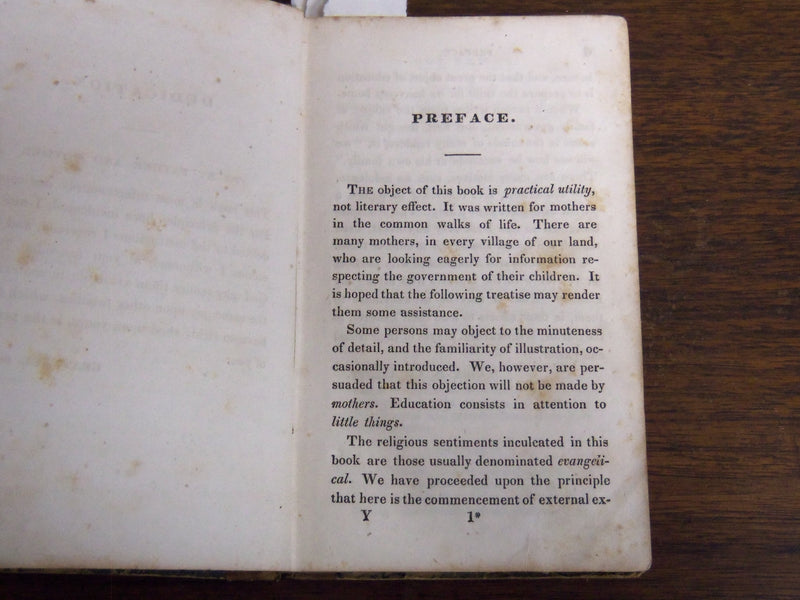 1833 THE MOTHER AT HOME OR THE PRINCIPLES OF MATERNAL DUTY - REV. ABBOTT- K 1291