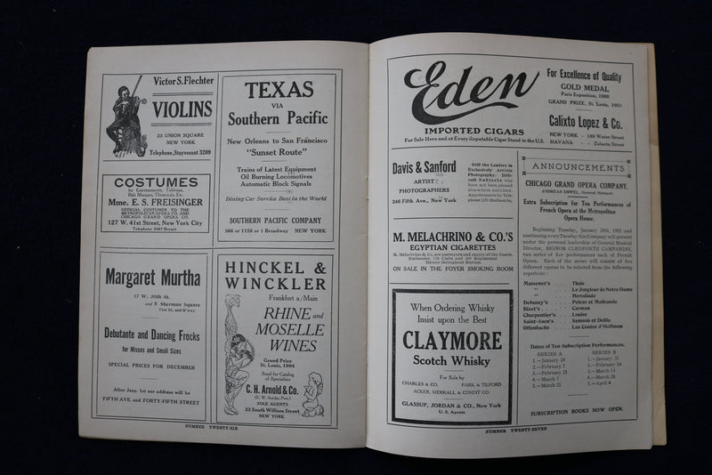 1910 DEC 10 METROPOLITAN OPERA HOUSE - FAUST PROGRAM - FARRAR-PODESTI - K 1609