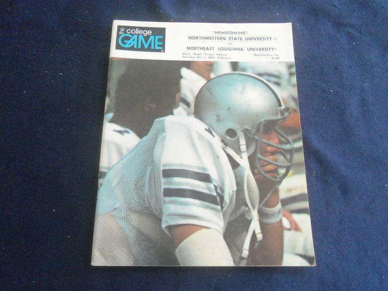1977 OCT 1 COLLEGE GAME PROGRAM - NW STATE UNIV VS NE LOUISIANA UNIV - ST 6044E