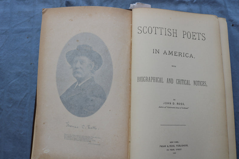 1889 SCOTTISH POETS IN AMERICA HARDCOVER BOOK BY JOHN ROSS - KD 9497
