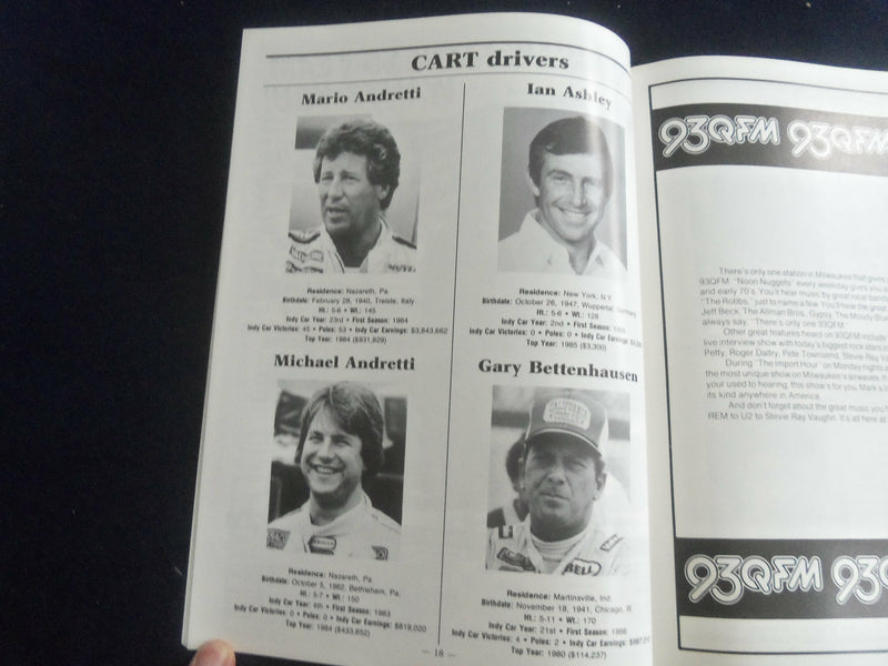 1986 JUNE 1 MILLER AMERICAN 200 RACING PROGRAM - SP 3990B