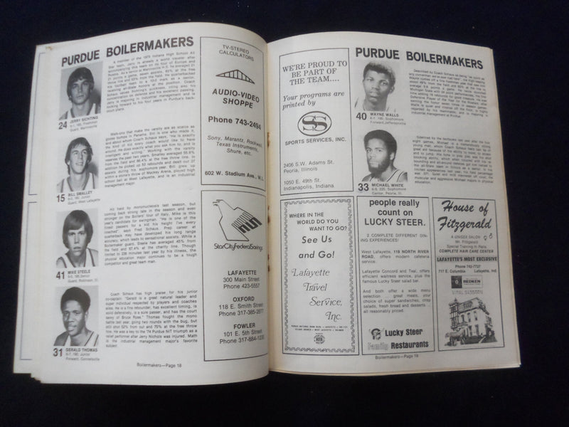 1976 JAN 24 COLLEGE BASKETBALL PROGRAM- PURDUE UNIV VS. UNIV MICHIGAN - SP 1533Q