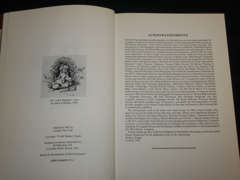1983 ARTIST & THE CRITICS' SERIES - RICHARD DOYLE BOOK BY RODNEY ENGEN - KD 7076