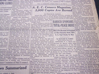 1950 APRIL 1 NEW YORK TIMES - AEC CENSURS MAGAZINE, 3,000 COPIES BURNED- NT 4641