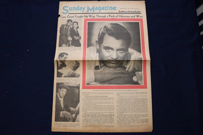 1946 MAY 5 DES MOINES SUNDAY REGISTER MAGAZINE - CARY GRANT COVER - E 23175
