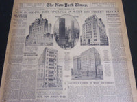 1930 OCTOBER 5 NEW YORK TIMES REAL ESTATE - NEW BUILDING ERA OPENING - NT 6998