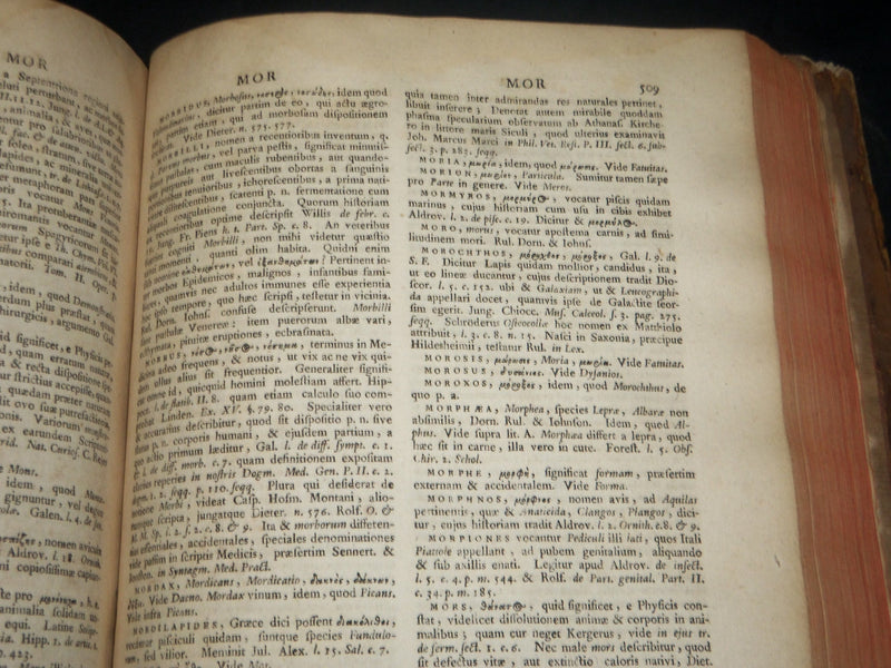 1746 BARTHOLOMAEI CASTELLI LEXICON MEDICUM VOLUME - LATIN - KD 1930
