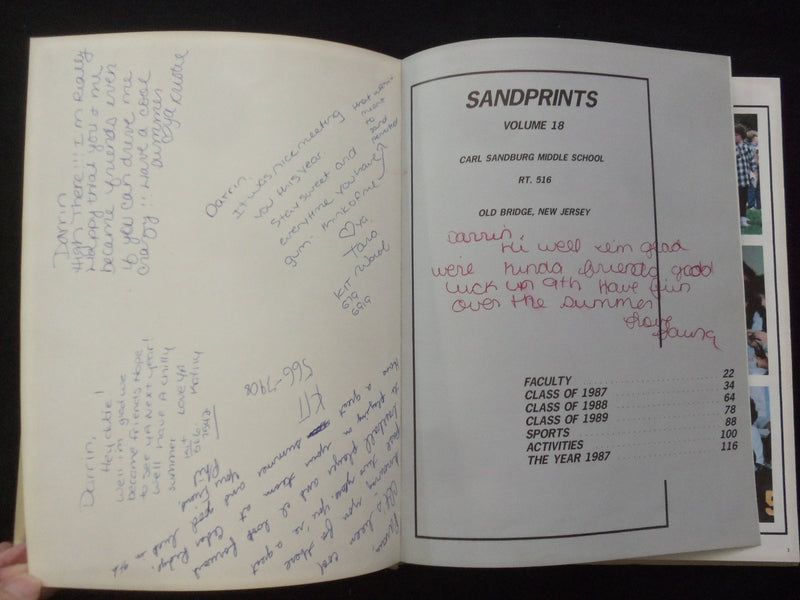 1987 SANDPRINTS CARL SANDBURG MIDDLE SCHOOL YEARBOOK - OLD BRIDGE, NJ - YB 3184