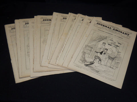 1886 JOURNAL AMUSANT ILLUSTRE FRENCH MAGAZINE LOT OF 34 - FASHION ILLUS- O 3197L