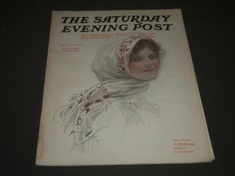 1909 APR 17 THE SATURDAY EVENING POST MAGAZINE - HARRISON FISHER COVER - SP 864