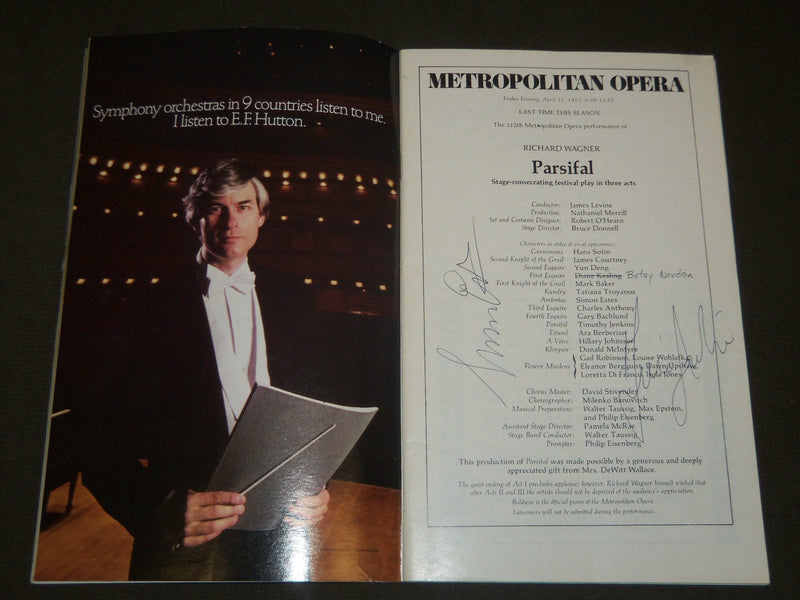 1987 APRIL 17 PARSIFAL AUTOGRAPHED PROGRAM - SIMON ESTES - J 5264