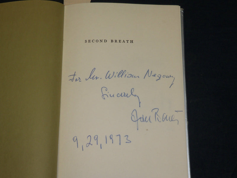 1969 SECOND BREATH HARDCOVER BOOK INSCRIBED BY JAN BENES - D 430