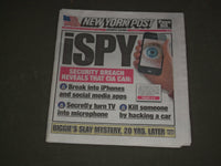 2017 MARCH 8 NEW YORK POST NEWSPAPER - IPHONES SECURITY BREACH - ISPY