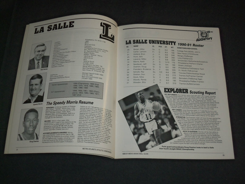 1990-1991 METRO ATLANTIC ATHLETIC CONFERENCE MEN'S BASKETBALL GUIDE - J 3866