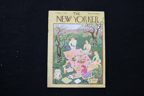 1945 SEP 1 THE NEW YORKER MAGAZINE - FAMILY PICNIC COVER - E 10487