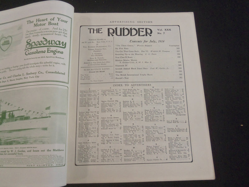 1914 JULY THE RUDDER MAGAZINE - ILLUSTRATIONS, STORIES, PHOTOS & ADS - B 4198U