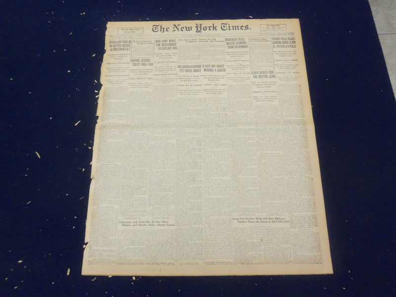1922 MARCH 23 NEW YORK TIMES - OKLAHOMA GOVERNOR UNDER ARREST - NT 8327