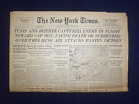 1943 MAY 8 NEW YORK TIMES - TUNIS AND BIZERTE CAPTURED, ENEMY IN FLIGHT- NP 6534