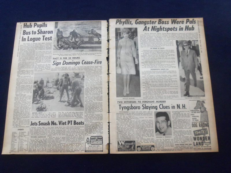 1965 MAY 21 BOSTON RECORD AMERICAN NEWSPAPER- PUPILS IN 40 MI. BUSSING - NP 6295