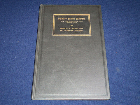 1961 WALTER MANN MUMMA MEMORIAL ADDRESS BOOK W/ SIGNED LETTER - KD 3535