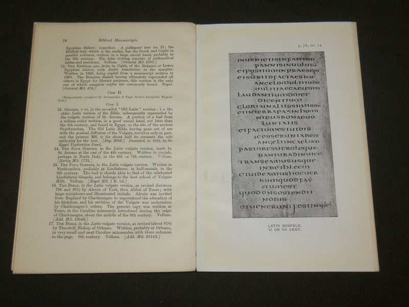 1923 BRITISH MUSEUM GUIDE TO EXHIBITED MANUSCRIPTS PART II BOOK - J 6149