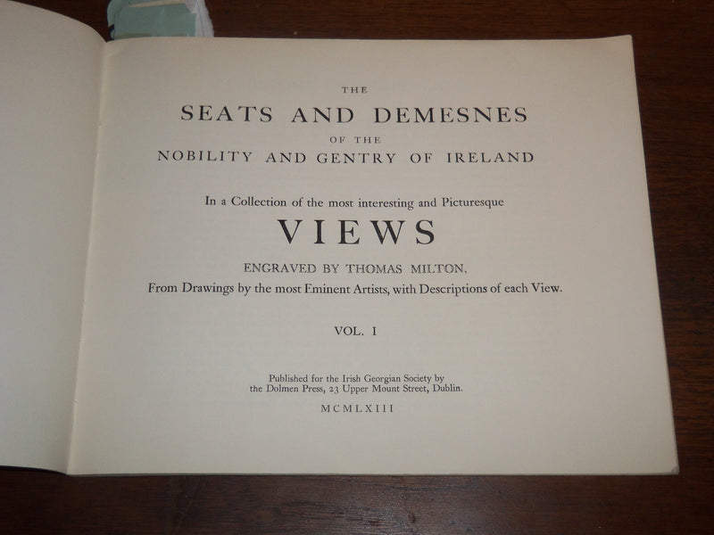 1963 MILTON'S VIEWS OF SEATS AND DEMESNES SOFTCOVER BOOK - IRELAND - K 1257