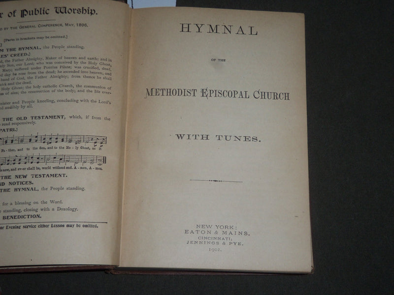 1902 METHODIST EPISCOPAL CHURCH HYMNAL HARDCOVER BOOK - KD 4473