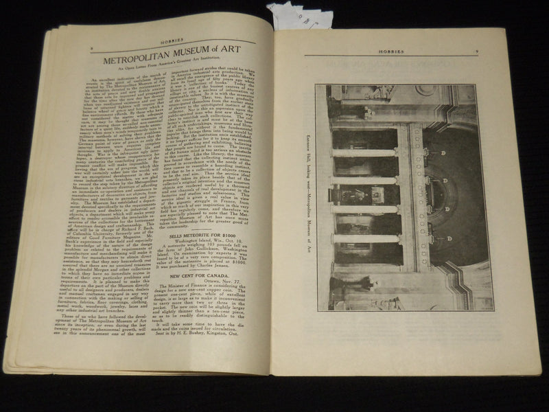 1918-1919 MID-WINTER HOBBIES MAGAZINE - 5TH AVE FACADE - VOL 1 NO. 3/4- SP 4863B