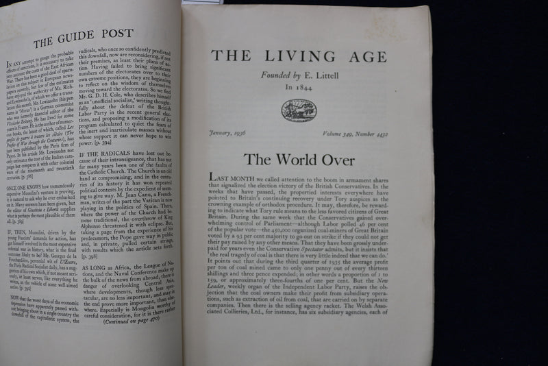 1936 JANUARY THE LIVING AGE MAGAZINE - LUIGI PIRANDELLO - K 1476