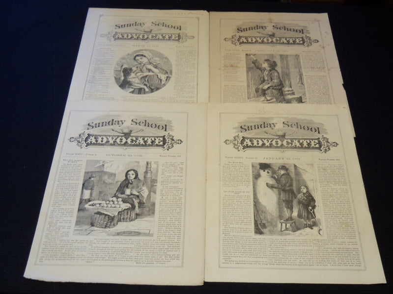 1858-1877 SUNDAY SCHOOL ADVOCATE NEWSPAPER LOT OF 225 ISSUES - O 3300