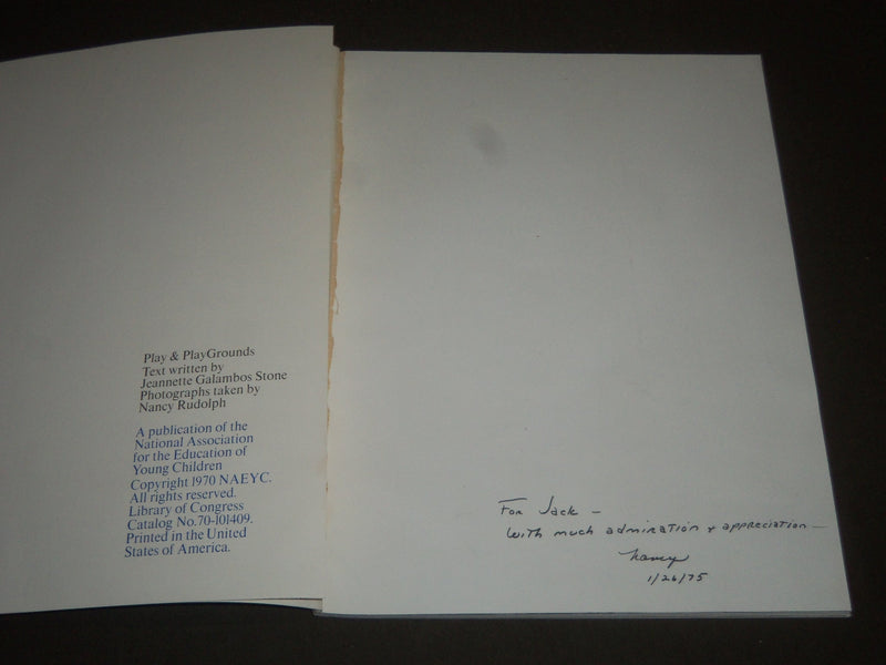 1970 PLAY & PLAYGROUNDS INSCRIBED BY PHOTOGRAPHER NANCY RUDOLPH - I 1230