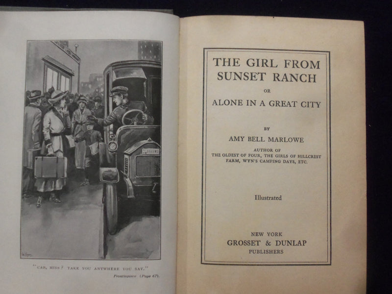 1914 THE GIRL FROM SUNSET RANCH HARDCOVER BOOK BY AMY BELL MARLOWE - KD 8413