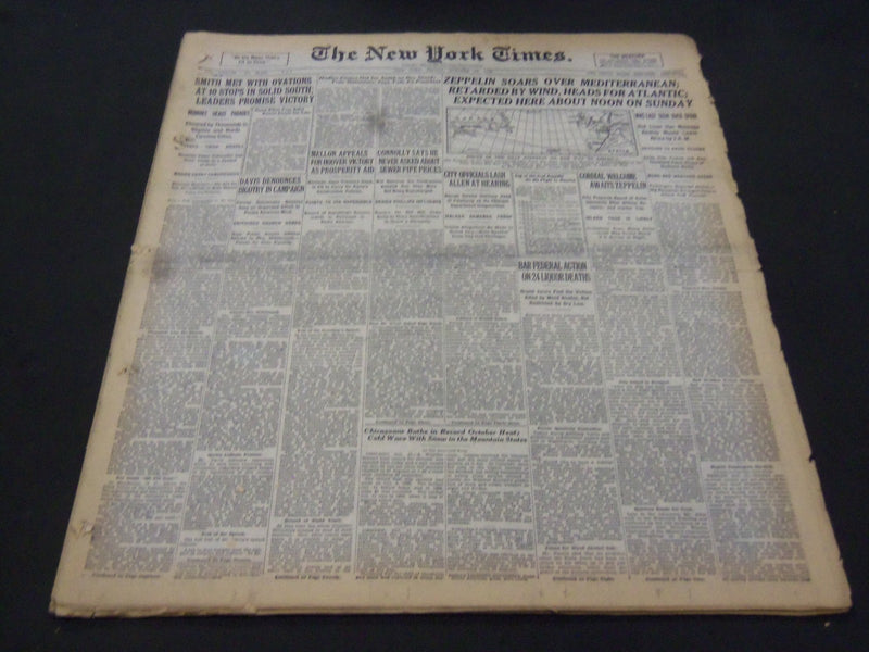 1928 OCTOBER 12 NEW YORK TIMES - ZEPPELIN SOARS OVER MEDITERRANEAN - NT 5335