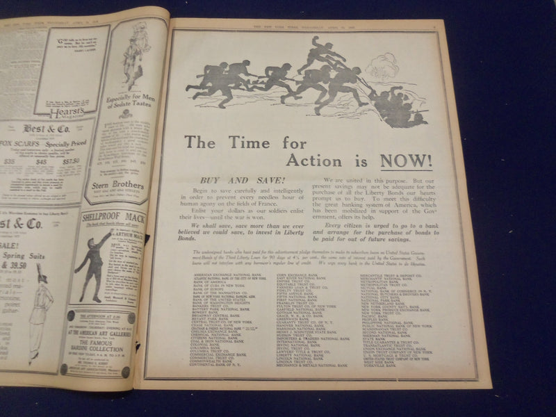 1918 APRIL 24 NEW YORK TIMES -BRITISH NAVAL RAID BOTTLES UP U-BOAT BASE- NT 8218