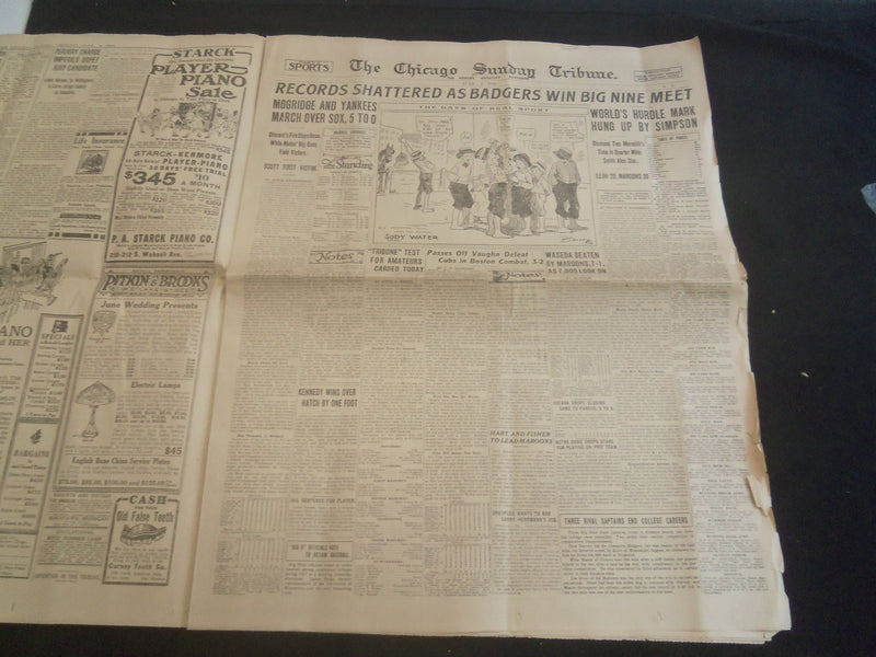 1916 CHICAGO SUNDAY TRIBUNE NEWSPAPER - 130,214 MARCH IN CITY'S PARADE - NP 5760